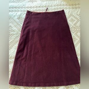 EUC Boden Women’s Corduroy A-Line Lined Cotton Skirt Burgundy Wine US 12L UK 16L